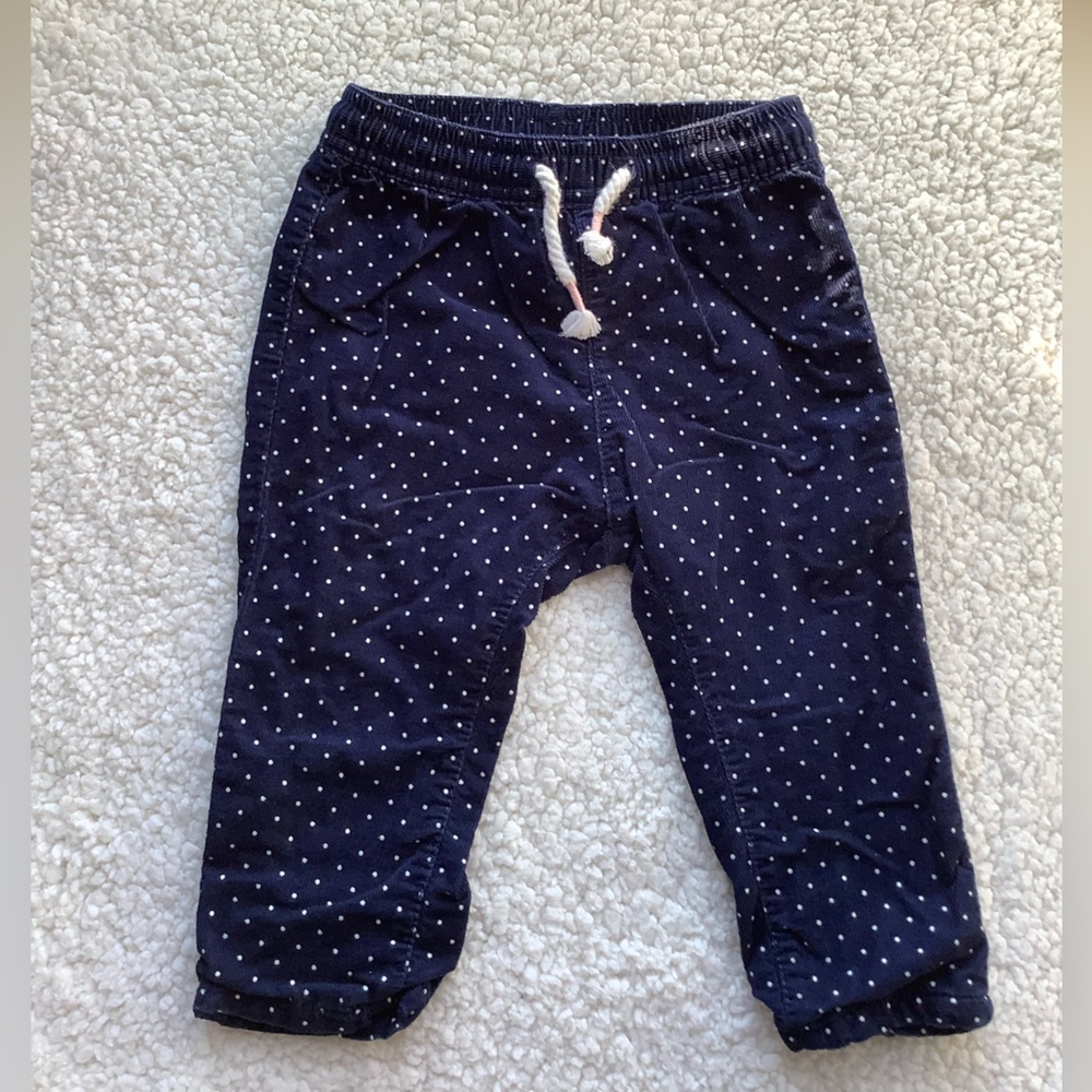 H&M Blue with White Polka Dot Pants 6 to 9 Months 6M to 9M